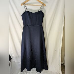 Robert Bullock Navy Blue Jewel Tank Strap Zip Closure Dress Size 12